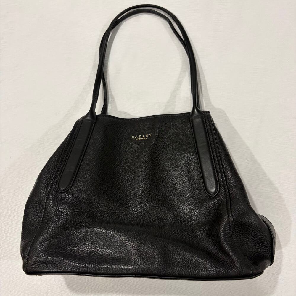 Radley London Black Grained Leather Large Tote Shoulder Bag Handbag Purse